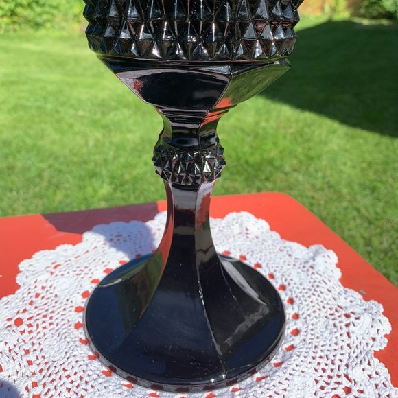 Vintage black glass apothecary jar - Picture 3 of 11